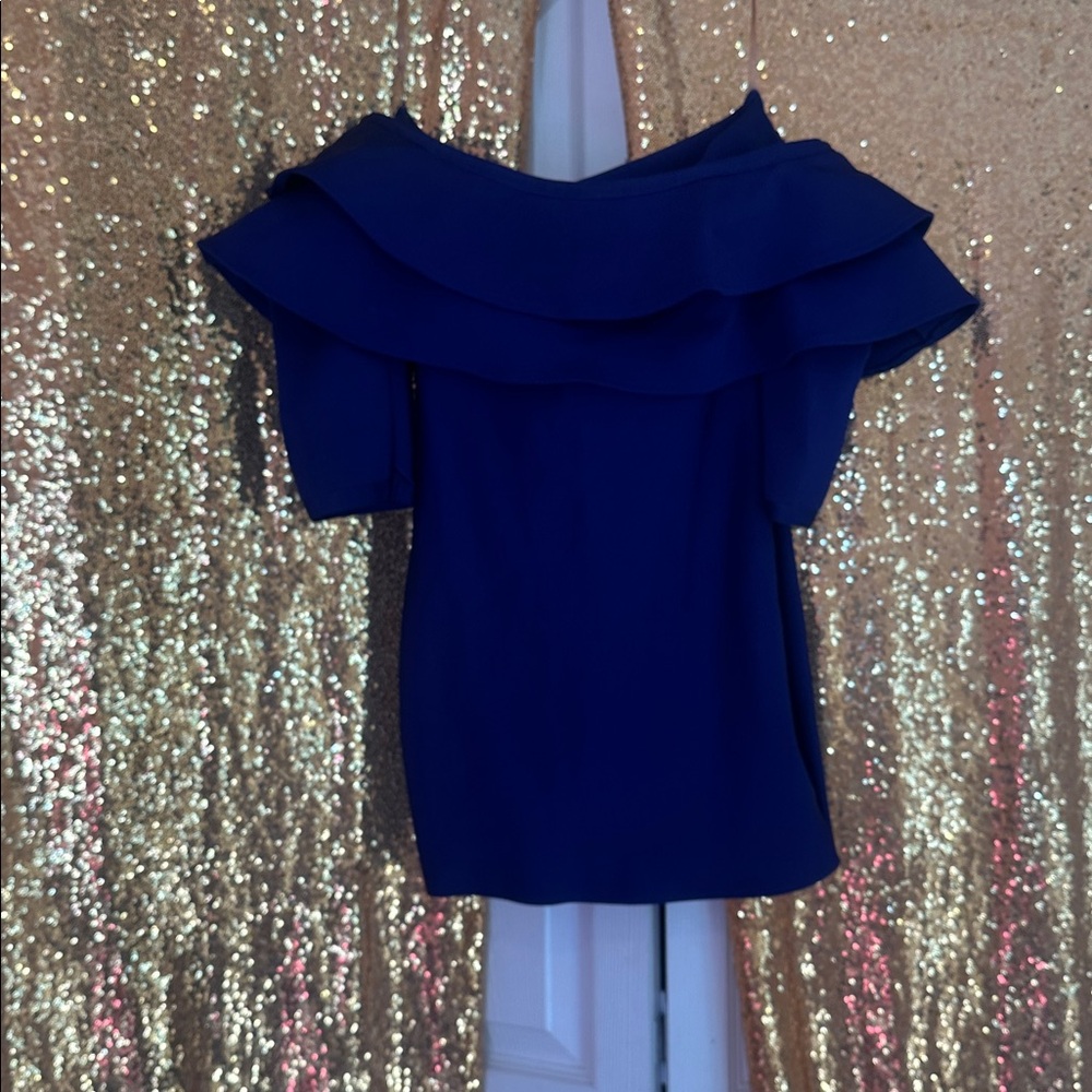 Elegant Blue Off-Shoulder Bandage dress